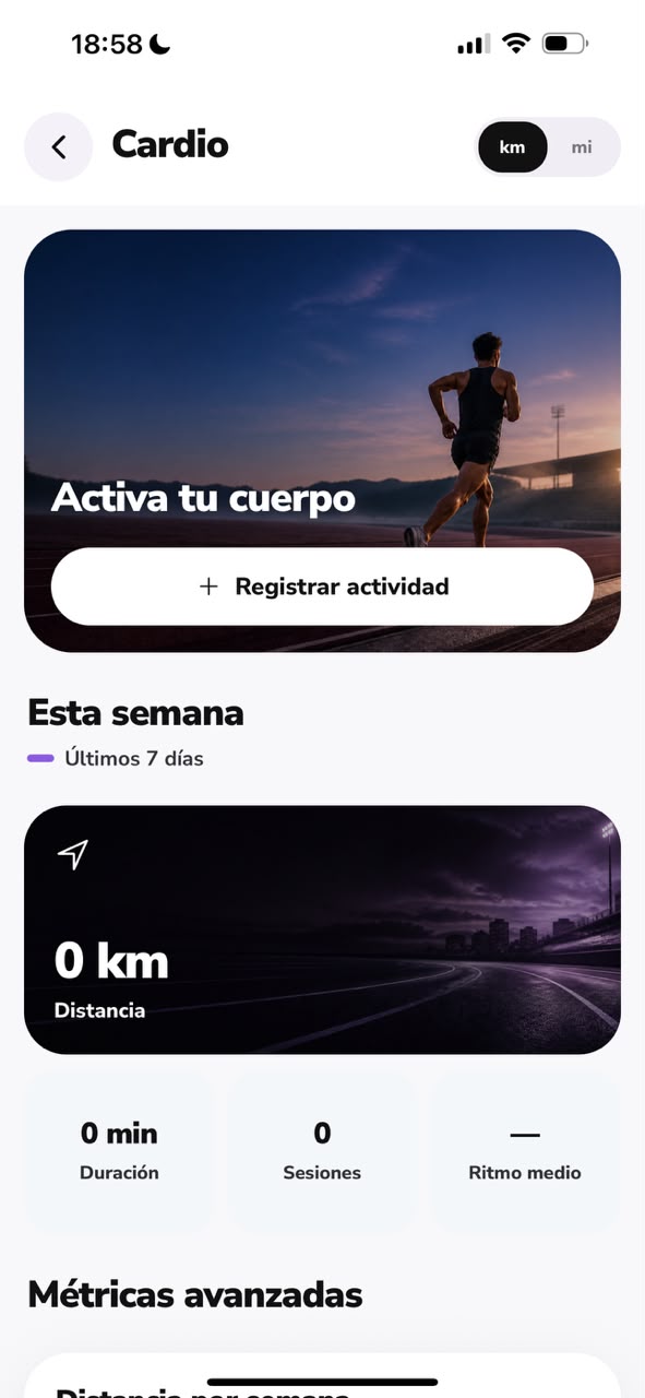 Registro de cardio en Bodia
